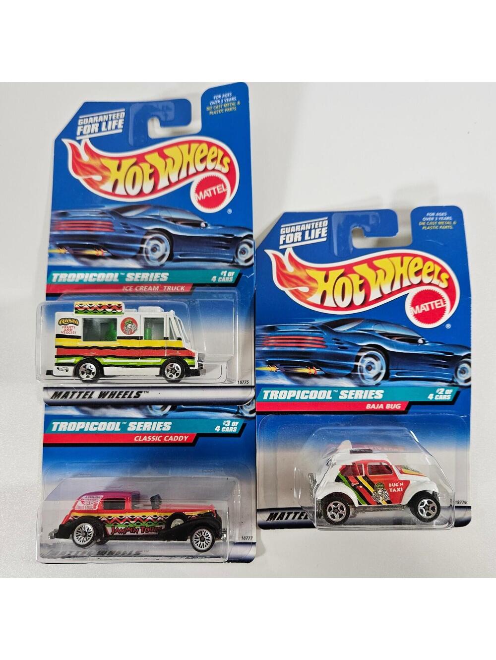 Hot Wheels 1998 Tropicool Series 3 of 4 Ice Cream Truck Baja Bug Caddy 1:64 NIP